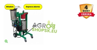DRVIČ A LIS NA OVOCIE NEREZOVÝ - 1,5kW/400V - Vydlica 16A 5kolík - Tlak 3t - lisovací koš nerez 30l - Štyri pojazdové kolesá
