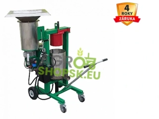 DRVIČ A LIS NA OVOCIE NEREZOVÝ - 1,5kW/230V - Tlak 3t - nerezový lisovací koš 30l - Štyri pojazdové kolesá